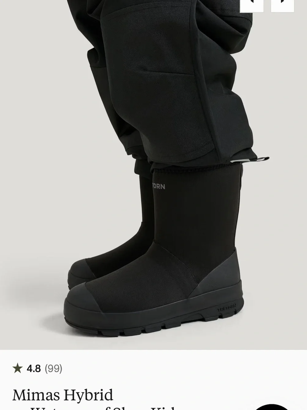Tretorn kids Mimas Hybrid Fleece-Lined Waterproof Boots 25